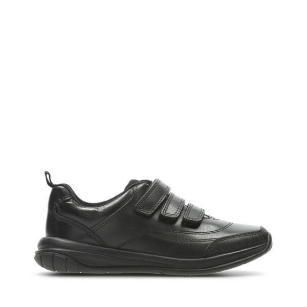 Clarks Boys Hula Thrill School Shoes Black | CA-9305162